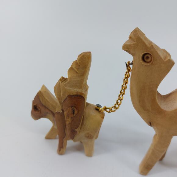 Nativity Donkey Camels Olive Wood Holy Land Figures Carved - Picture 10 of 16